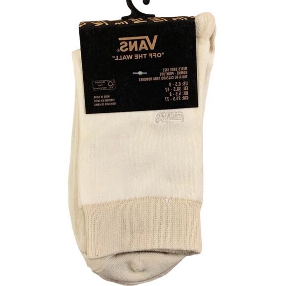 VANS NWT MEN’S LIGHT BEIGE CREW SOCKS WITH DARKER BLOCKING HEEL & TOE - Picture 1 of 3